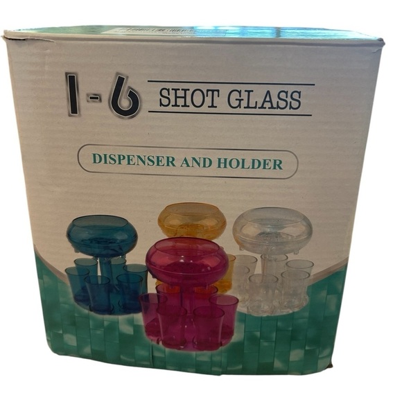 New In Box - Party Drink Set: Shot Glass Dispenser And Holder (Plastic). - Picture 11 of 12